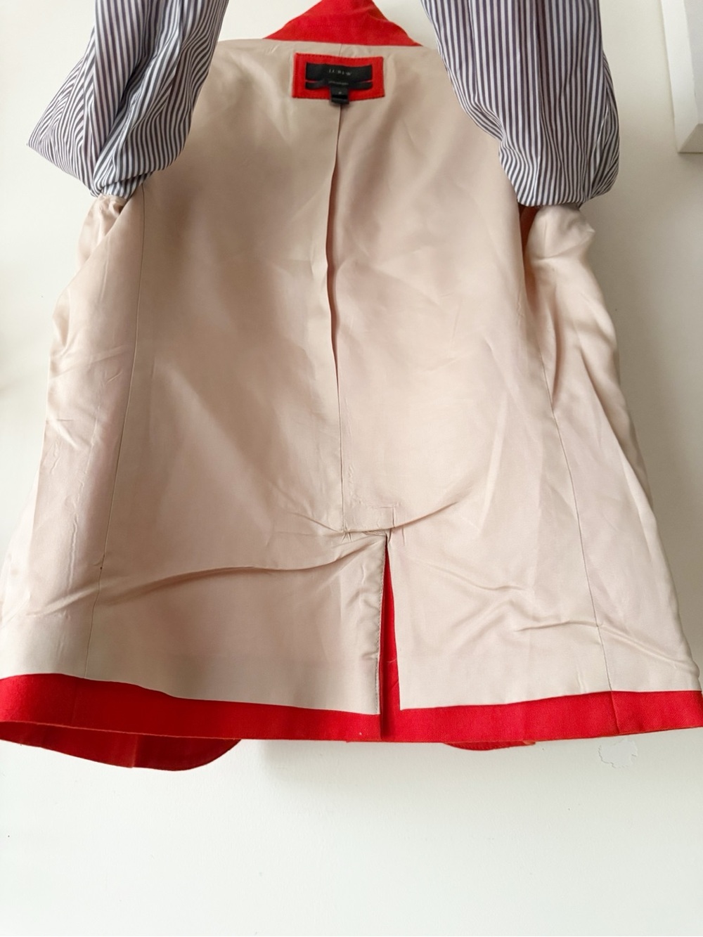 J.Crew Dark Orange Wool Schoolboy Blazer Size 6 Gold Crest Buttons Fall Preppy - Picture 14 of 15